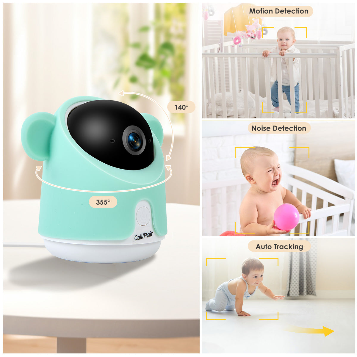 Baby Monitor Camera WiFi Smartphone App Control